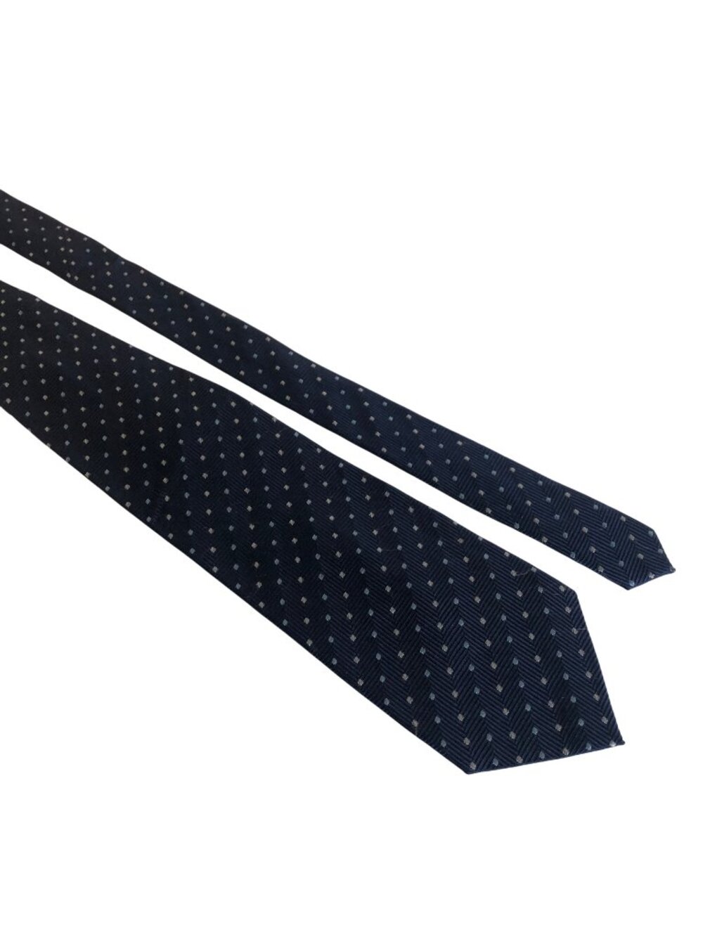Joseph & Feiss International Silk Tie Navy Blue Polka Dot Mens Necktie Office